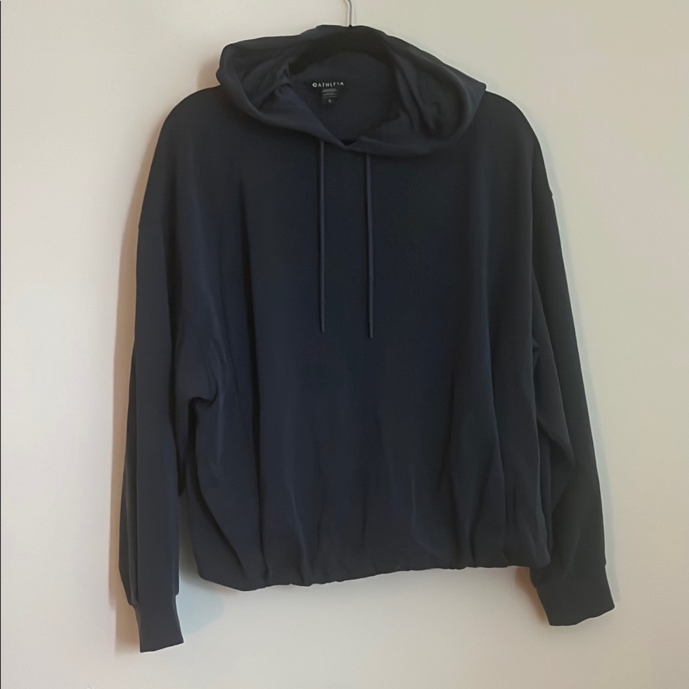 Athleta Blue Sweatshirt Hoodie bubble hem